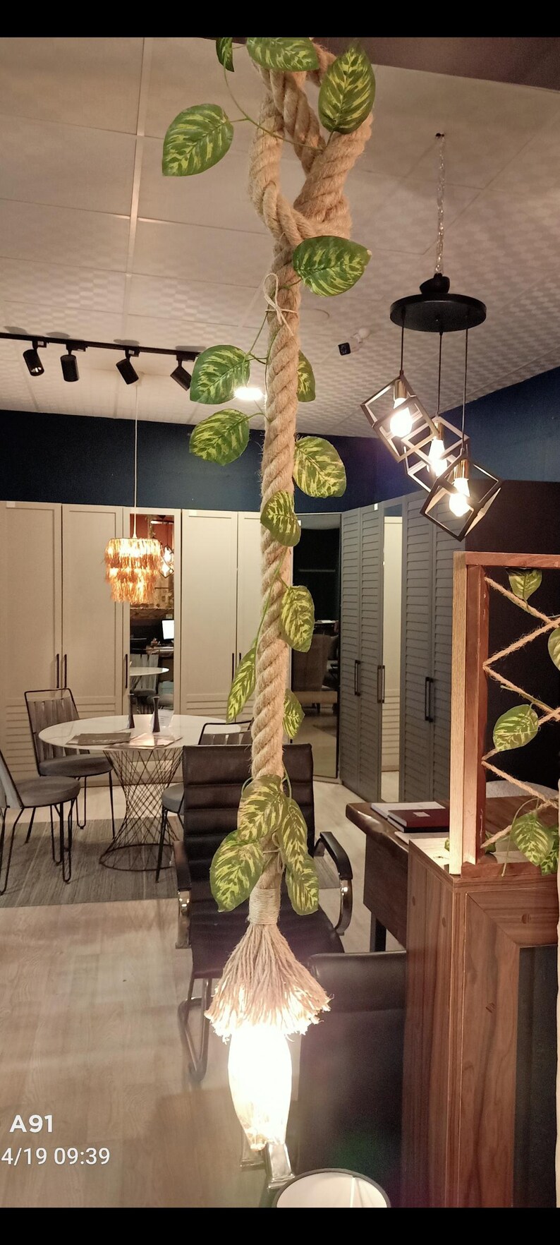 Single Rope Pendant Chandelier - Etsy