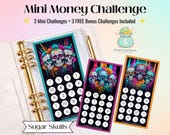 Sugar Skulls Mini Money Challenge A6 Size Printable Savings Tracker Budget Binder Inserts Digital Download Savings Challenge Halloween