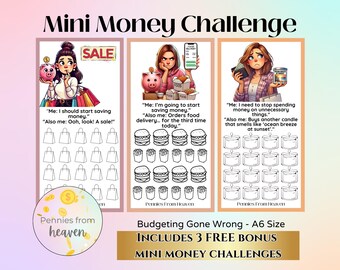Budgeting Gone Wrong Memes Mini Money Challenge, A6 Insert, Printable Savings Tracker, Fun Budgeting Game, Instant Download, Savings Tracker