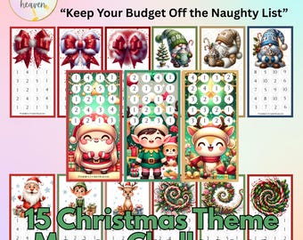 Christmas Theme Mini Money Challenge Bundle Printable Mini Savings Trackers Digital Download Fun Goal Getter Cash Envelope Savings Challenge