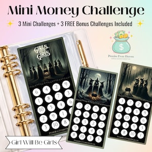 Witches Halloween Mini Money Challenge Printable A6 Savings Tracker Witch Budget Envelope Insert Digital Download Mini Savings Challenge