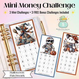 Patchwork Mini Money Challenge Printable, A6 Savings Tracker, Cute Budget Envelope Insert, Digital Download, Money Savings Challenge