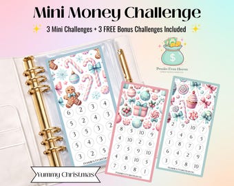 Yummy Christmas Mini Money Challenge Printable, A6 Savings Tracker, Holiday Budget Envelope Insert, Digital Download Mini Savings Challenge