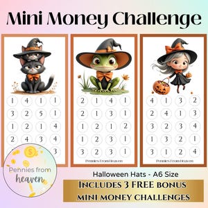 Halloween Mini Money Challenge Printable, A6 Savings Tracker, Cute Budget Envelope Insert, Digital Download, Mini Savings Challenge