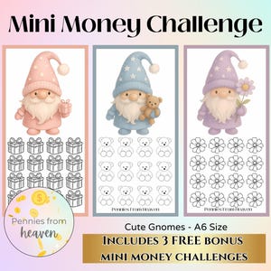 Cute Gnomes, Mini Money Challenge, Mini Savings Challenge, A6, Mini Money Tracker, Money Savings Challenge, Savings Bundle, Christmas