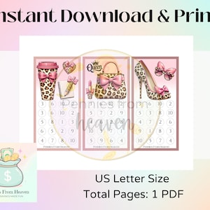 Queen Mini Money Challenge A6 Size Printable Savings Tracker Budget Binder Inserts Digital Download Savings Challenge Shopping Savings image 4