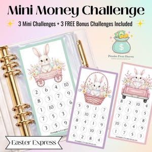 Easter Express Mini Money Challenge A6 Size Printable Savings Tracker Budget Binder Inserts Digital Download Savings Challenge
