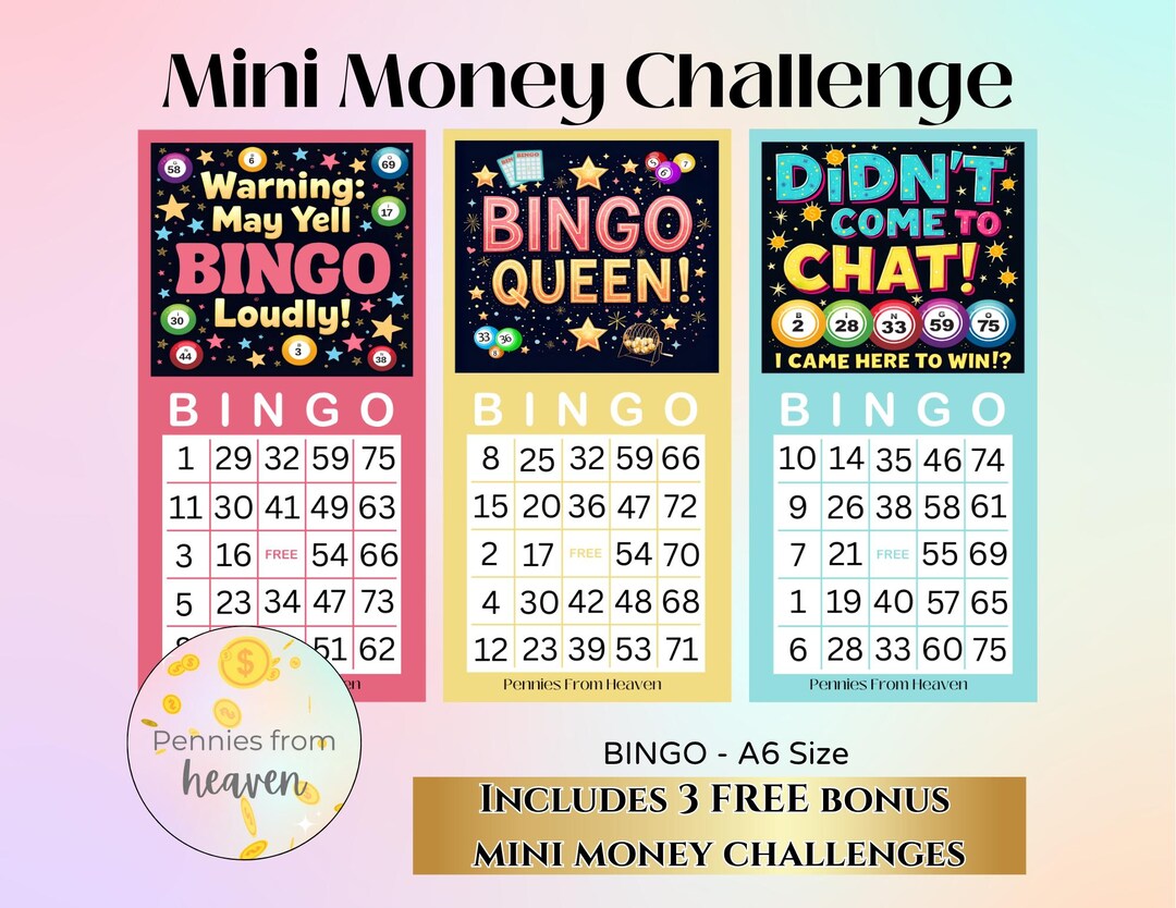 Funny Bingo Mini Money Challenge, A6 Binder Insert, Printable Savings ...