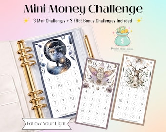 Follow Your Light Mini Money Challenge Printable A6 Savings Tracker Budget Envelope Insert Digital Download Mini Savings Challenge