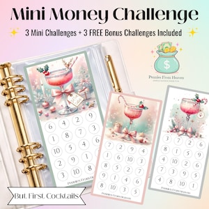 But First Cocktails Mini Money Challenge Printable A6 Savings Tracker Holiday Budget Envelope Insert Digital Download Mini Savings Challenge