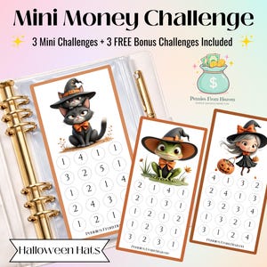 Mini desafío de ahorro de Halloween imprimible, rastreador de ahorros A6, lindo inserto de sobre de presupuesto, descarga digital, mini desafío de ahorro