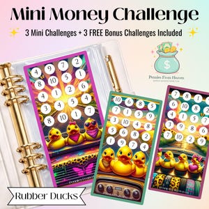 Rubber Duck Mini Money Challenge Printable Cute Duck Savings Challenge Cash Stuffing Tracker Budget Binder Insert A6 Savings Challenge