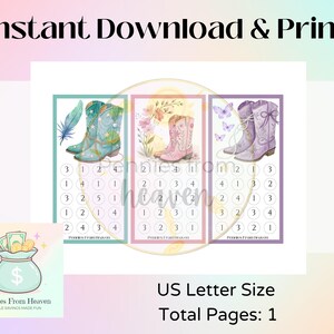 Boots Mini Money Challenge, A6 Binder Insert, Printable Savings Game, Budget, Western Boots PNG, Cash Envelope Tracker PDF, Money Game image 4