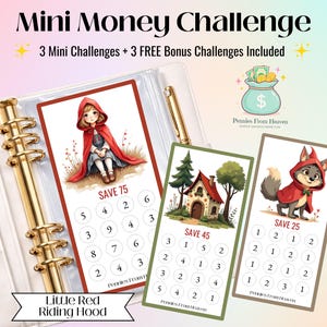 Little Red Riding Hood Mini Money Challenge Printable A6 Savings Tracker Cute Budget Envelope Insert Digital Download Mini Savings Challenge