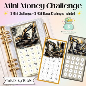 Talk Dirty To Me Mini Money Challenge A6 Size Printable Savings Tracker Budget Binder Inserts Digital Download Savings Challenge