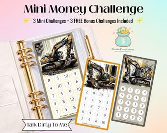 Talk Dirty To Me Mini Money Challenge A6 Size Printable Savings Tracker Budget Binder Inserts Digital Download Savings Challenge