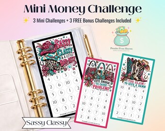 Sassy Classy Mini Savings Challenge Bundle Cowgirl Cash Envelope Challenge Printable Western Budget Binder Tracker PDF Budget Cash Stuffing