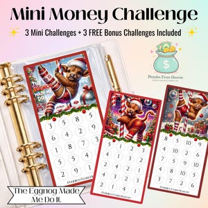 Christmas Mini Money Challenge Printable, A6 Savings Tracker, Funny Holiday Budget Envelope Insert, Digital Download Mini Savings Challenge