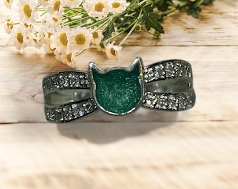 Sterling Silver Bespoke Cat Memorial Ring