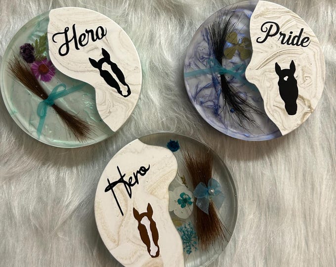 Pet Memorial Piece - Horse Hair Memorial, Horse Hair Jewelry, Horse Hair Resin