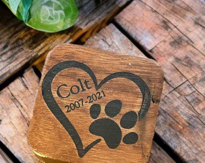Walnut Pet Memorial Box - Pet Memorial Box - Keepsake Pet Memorial - Pet Urn