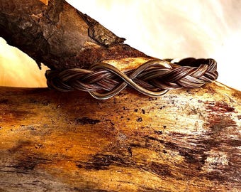 Braided Horse Hair Bracelet w/ Infinity Connector and Locket Charm