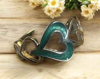 Sterling Silver Pet Ash Heart Chain Memorial Ring