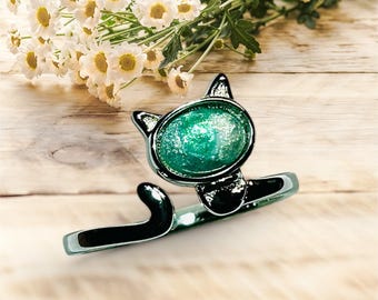 Sterling Silver Bespoke Cat Memorial Ring