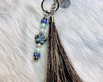 Personalized Horse Hair Memorial Keychain