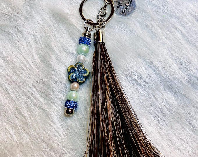 Personalized Horse Hair Memorial Keychain