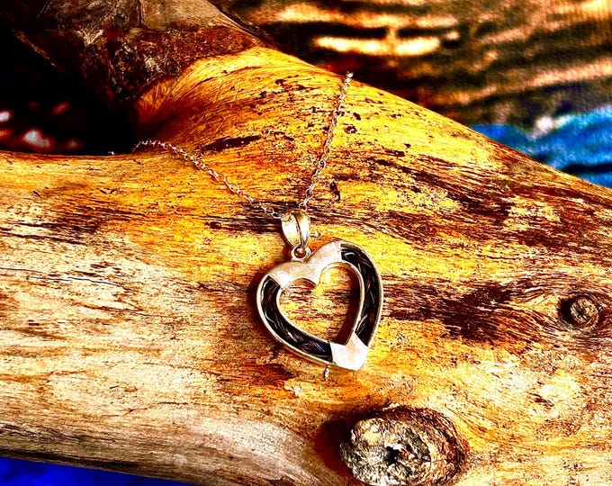 Braided Horse Hair Heart Pendant