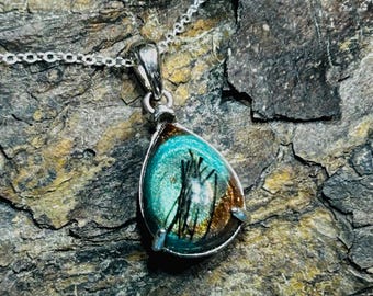 Sterling Silver Pet Ash/Hair Teardrop Necklace