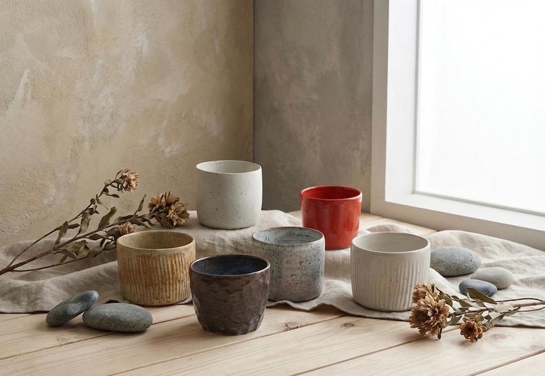 Handmade Ceramic Cup UK · Stoneware Mug · Coffee Cup · Scandinavian Style image 1