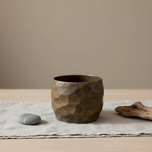 Handmade Ceramic Cup UK · Stoneware Mug · Coffee Cup · Scandinavian Style Deep Golden Brown