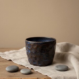 Handmade Ceramic Cup UK · Stoneware Mug · Coffee Cup · Scandinavian Style Deep Blue