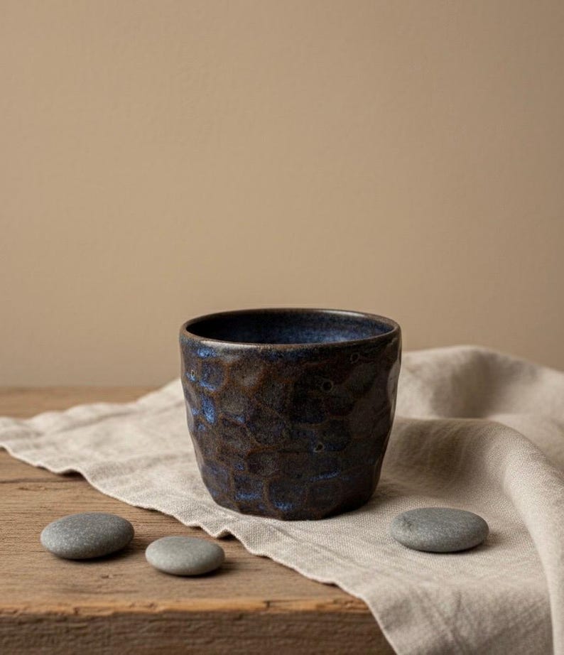 Handmade Ceramic Cup UK · Stoneware Mug · Coffee Cup · Scandinavian Style Deep Blue