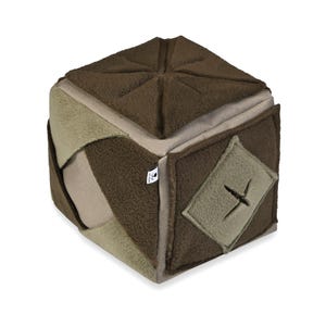 Snuffle Cube for Dogs – Handmade Enrichment Puzzle Toy with Hidden Treat Pockets – Nose Work for Puppies & Adults