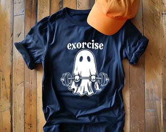 Ghost Exorcise Halloween Shirt, Funny Gym Workout Tee, Unisex Fitness T-Shirt, Ghost Halloween Workout Shirt, Funny Halloween Tee