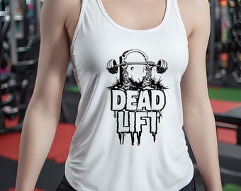 Dead Lift Womens Tank Top, Halloween Workout Shirt, Zombie Gym Tank, Weightlifting Tee, Fitness Halloween Shirt