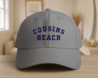 Cousins Beach Embroidered Hat, The Summer I Turned Pretty Inspired Organic Baseball Cap, Adjustable Beach Hat, Coastal Summer Gift