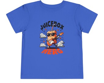 Toddler Short Sleeve Juicebox Hero Tee, Kids Musician Shirt, Guitar Juicebox Children's T-Shirt, Cute Kids Graphic Tee