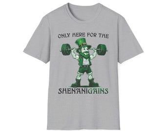 Camiseta de gimnasio con diseño de duende para el Día de San Patricio, camiseta de entrenamiento, top divertido para fitness, ropa para levantamiento de pesas, camiseta para las fiestas irlandesas.