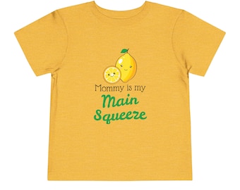 Toddler Tee, Lemon Print, Mommy is my Main Squeeze Shirt, Kids Shirt, Children's Clothing, Baby T-Shirt
