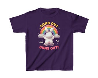 Kinderen schattig konijntje grafisch T-shirt, shirt Suns Out Buns Out, kinder T-shirt, cadeau konijn minnaar, zomer-T-shirt, kinder-T-shirt