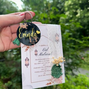 Eid Mubarak gift card keychain or both,Gift Idea Eid Gifts