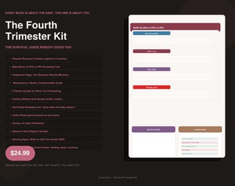 Fourth Trimester Kit: New Mom Survival Guide, Recovery, PPD Support (Digital PDF)