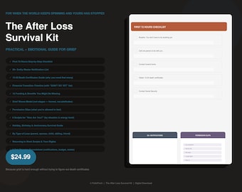 After Loss Survival Kit: Grief Planner, Bereavement Guide, Practical Emotional Support (Digital PDF)