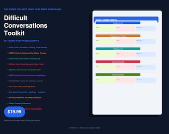 Difficult Conversations Toolkit: 50+ Scripts for Work, Family, Relationships