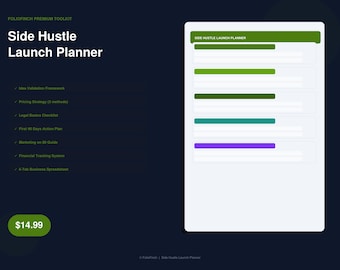 Side Hustle Launch Planner: Idea Validation, Pricing, Legal, Marketing (Digital Download)