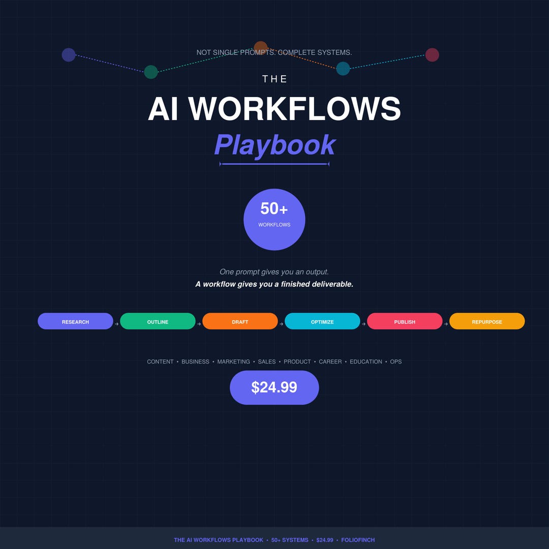 AI Workflows Playbook 50 Multi Step Prompt Systems Chatgpt Claude ...